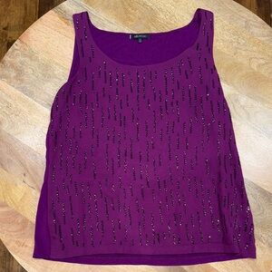 Anne Klein Purple Sequin Tank Top